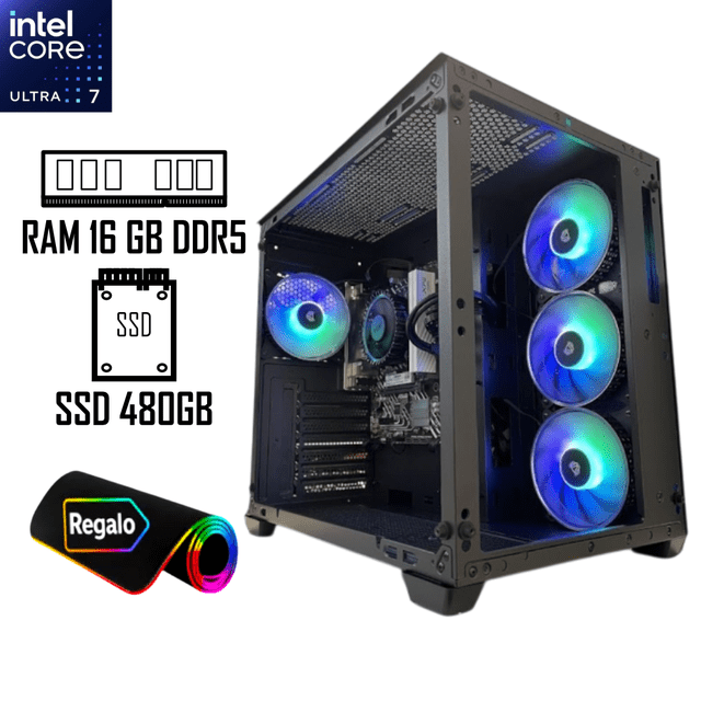 Pc Core Ultra 7 265 Ram 16gb Ddr5 SSD 480GB Fuente certificada