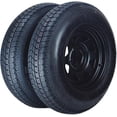 thumbnail image 1 of 2-Pack Trailer Tire On Rim ST205/75D14 Trailer Tires and Wheels 5 Lug Trailer Tires with 14In Rims Load Range C 6PR Black, 1 of 6