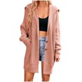 thumbnail image 1 of AherBiu Long Cardigans for Women Trendy Fall Hooded Outerwear Button down Open Front Jacket 2024 Clothes, 1 of 4