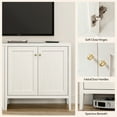 thumbnail image 3 of EYYTHUNG Sideboard Buffet Cabinets with Adjusable Shelves, Farmhouse Storage Cabinet, Credenza, Accent Cabinet, Kitchen Coffee Bar Console Table, Antique White, 3 of 9