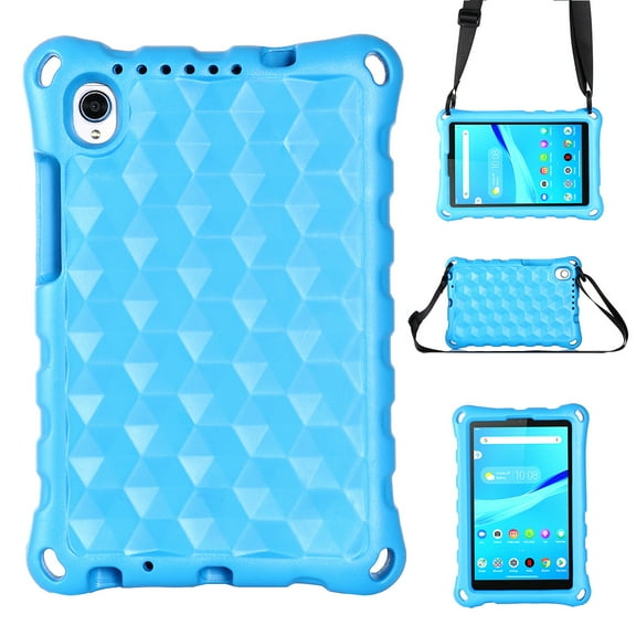 Dteck Kids Case for Lenovo Tab M8 / Smart Tab M8 / Tab M8 FHD TB-8505F / TB-8505X 2019 8.0 Inch, Lightweight EVA Silicone Shockproof Case Kids Friendly Cover with Shoulder Strap, Blue