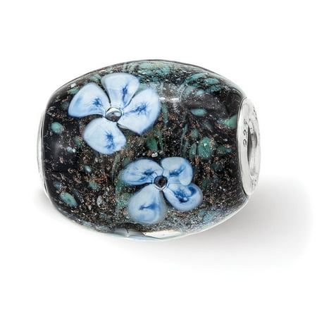 - Fenton Sterling Silver Hand Painted Hydrangeas By Moonlight Glass Bead