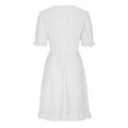 thumbnail image 5 of JINMGG 2024 Summer Plus size Clearance Dresses for Women under $10,Fashion Women V-Neck Summer Solid Casual Short Sleeve Mini Dress, 5 of 6