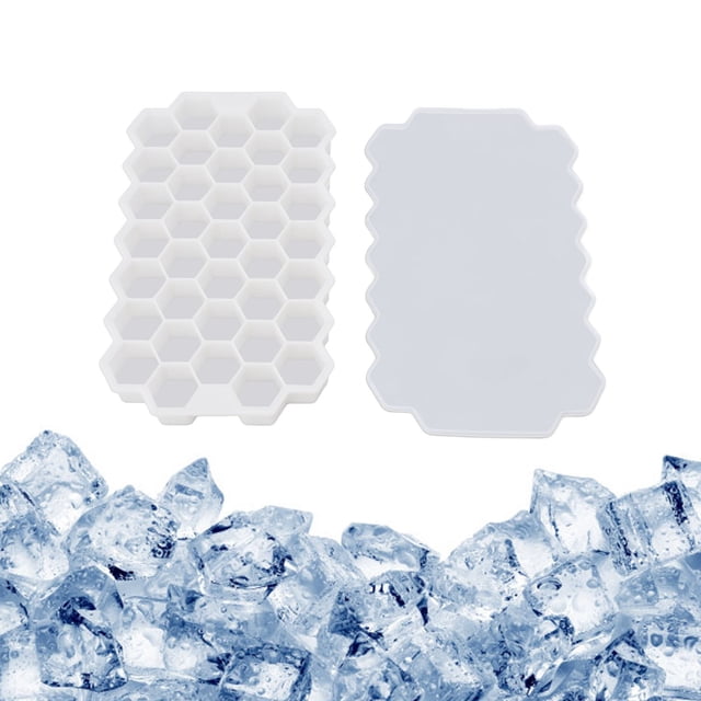 Molde de Hielo de 37 Rejillas, Molde de Hielo Flexible, Molde de Cubitos de Hielo, Panal de Silicona, Caja de Suplento de Alimentos Casero, Banda de Cubitos de Hielo
