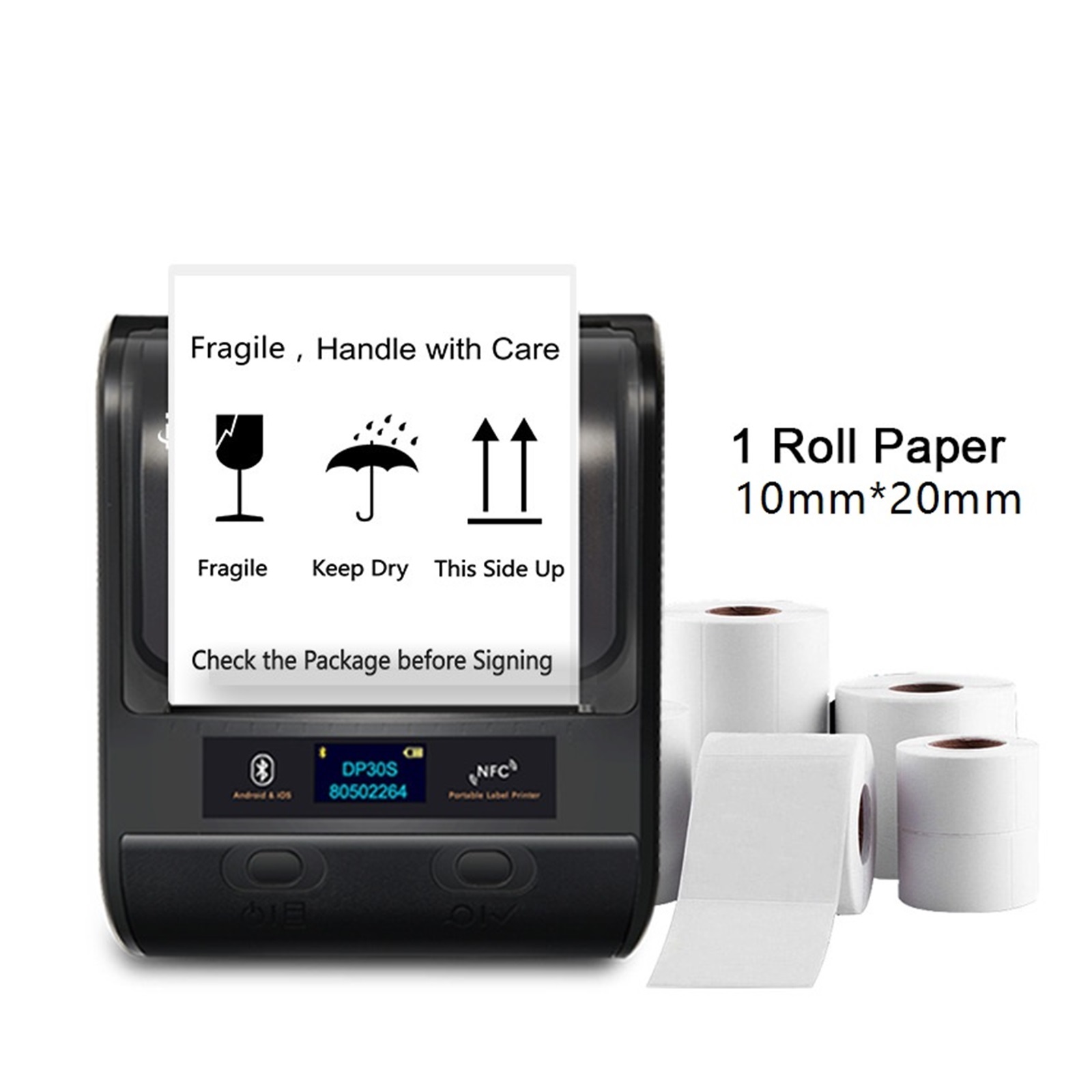 10*20mm Mini Portable Thermal Printer BT Barcode Hand Multifunctional Price Label Sticker Maker