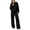 Black, variant on Womens 2 Piece Sweat Sets Fall Sweatsuit Lounge 2026 Outfits Crewneck Sweatshirts And Sweatpants Tracksuits L