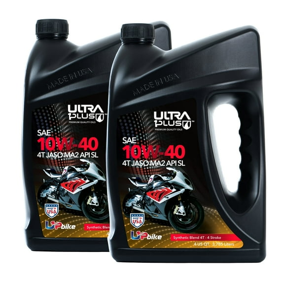 Ultra1Plus Synthetic Blend 10W-40 4T Motor Oil, API SL, JASO MA2, 2 Pack