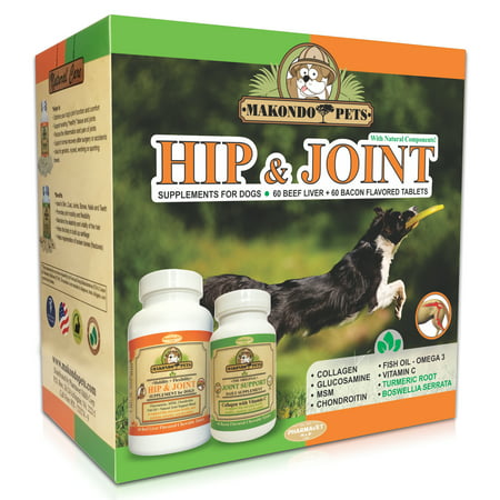 Dog Arthritis Aid - Hip and Joint Supplements for Dogs with Collagen, Chondroitin, MSM, Vitamins, Fish Oil and Glucosamine for Dogs + Boswellia & Turmeric for Dogs - 120 Tabs for Dog Joint (Best Dog Food With Glucosamine And Chondroitin)
