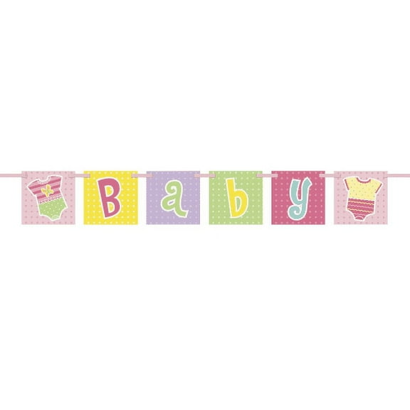 Pink Dots Baby Shower Baby Block Banner