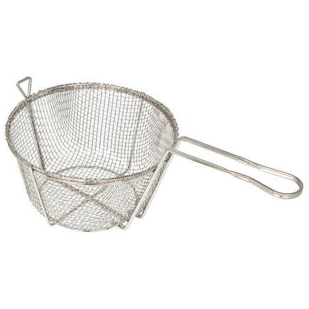 

Winco FBR-9 9-Inch 4-Mesh Round Wire Fry Basket with Handle Heavy-Duty Deep Fryer Basket