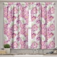 thumbnail image 2 of Ambesonne Nature Valance & Curtain, Mosaic Peony Flowers Art, 55"x30", Pink Purple White, 2 of 6