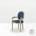 thumbnail image 4 of Rustic Manor Christianna Linen Upholstered Dining Chair, Navy, 4 of 8