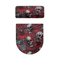 thumbnail image 5 of HELLHERO Skull and Lightning Print Soft Toilet Dust Cover Set Universal Elastic Bottom Easy Care Toilet Lid Cover Set Fits All Toilet Shapes Gift Stays in Place U-Shaped, 5 of 8