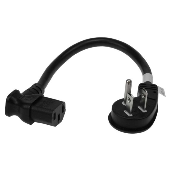 SF Cable Low Profile Angle NEMA 5-15P to C13 Right Angle Power Cord, 3 feet