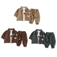 thumbnail image 6 of GYRATEDREAM Infant Toddler Boys Spring Fall 3Pcs Set Baby Long Sleeve Bear Print Tshirt Pullover Top + Denim Jacket Coat + Long Jean with Pockets Outfits Kids Fashion Clothes for 5 Months-5 Years, 6 of 6