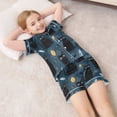 thumbnail image 6 of Silky Satin Kids' Pajama Set Breathable & Smooth Unisex Button-Down Pajamas Black Cats and Mystical Symbols, 6 of 8
