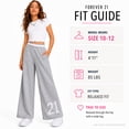 thumbnail image 6 of Forever 21 Girls Sweatpants Cotton Blend Fleece Wide Leg Baggy Pants with Pockets and Elastic Waistband, 6 of 7