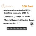 thumbnail image 4 of Senmit 1/8 Stainless Steel Aircraft Wire Rope for Deck Cable Railing Kit,7 x 7 200 Feet T 316 Marine Grade, 4 of 4