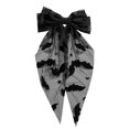 thumbnail image 1 of Halloween Bat Bow Hair Clips Bat Embroidery Lace Tulle Veil, 1 of 8