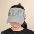 thumbnail image 5 of Nmnitkp Sun Hats for Women,Sun Visor Hat for Women Knitted Hats Elastic Sports Hat Empty Top Quick Drying Wide Brim Golf Hat Gray, 5 of 8