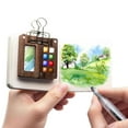 thumbnail image 4 of Ditregsr Travel Paint Palette Portable Watercolor Set Wooden Grid Paint Box (8 Grid), 4 of 9