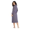 thumbnail image 5 of Turquaz Linen Lightweight Long Waffle Kimono Spa Robe for Women (SM, Charcoal), 5 of 5