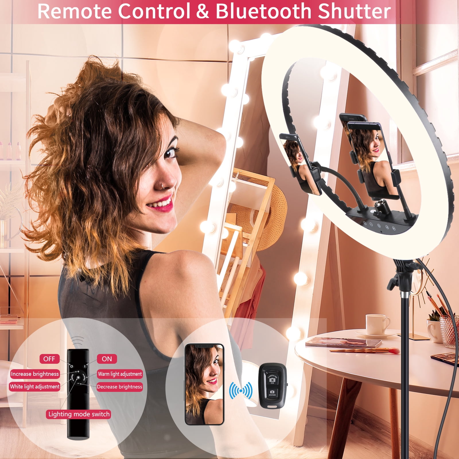 EOTO LIGHT 21" LED Ring Light with Tripod Stand
