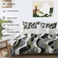 thumbnail image 3 of 3 Piece Sage Green Stripe Duvet Cover Set California King,Microfiber Comforter/Quilt Cover with Corner Ties and 2 Pillowcases,Grey White Geometric Modern Abstract Soft Bedding with Zipper Closure, 3 of 8
