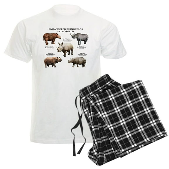 CafePress - Rhinos Of The World Men's Light Pajamas - Men's Light Loose Fit Cotton Pajama Set