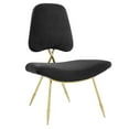 thumbnail image 1 of Modway Ponder Performance Velvet Lounge Chair in Black and Gold, 1 of 7