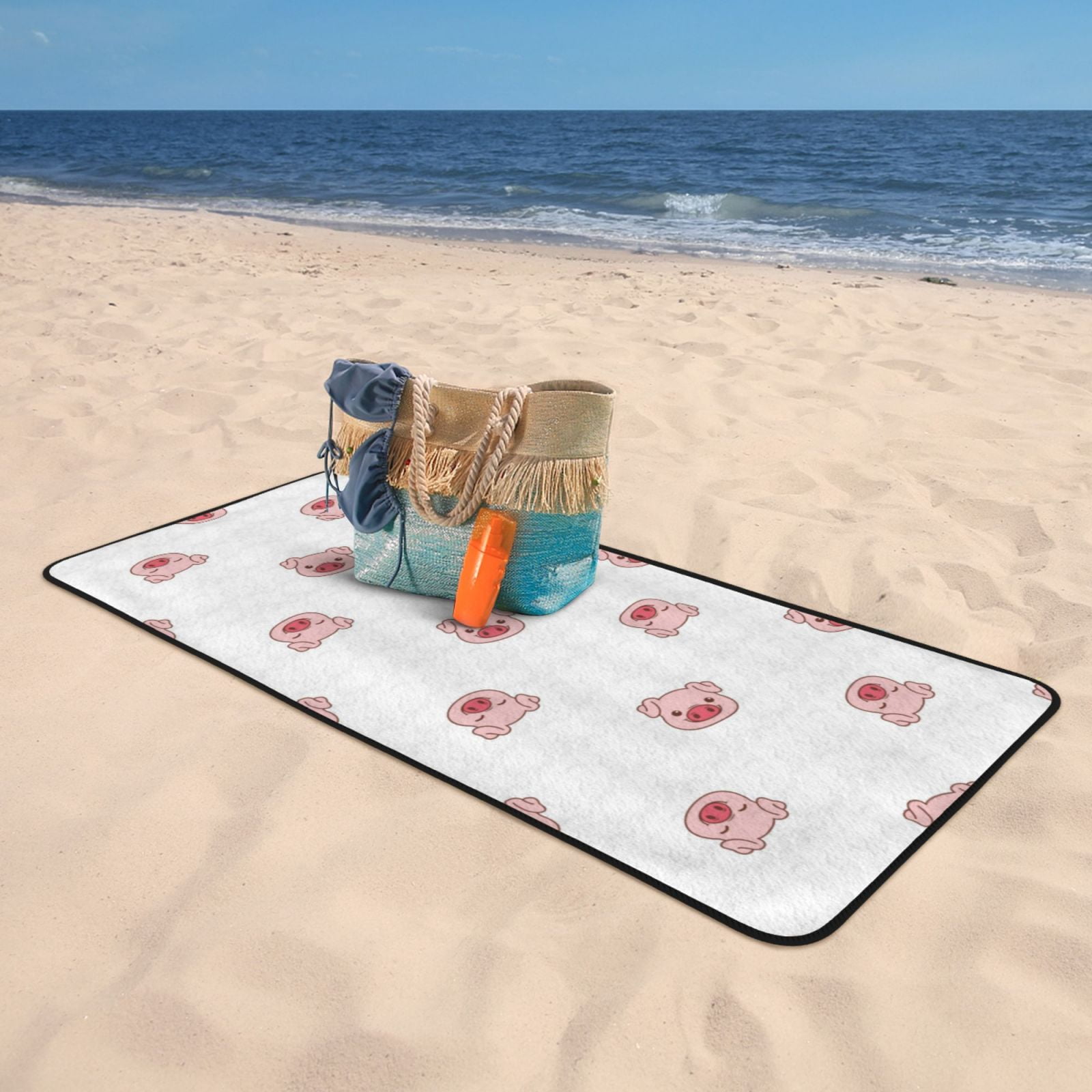 Cotton Bath Towels for Bathroom - Pink Cute Pig Face Microfiber Quick Dry Towels for Body Bath Sheets, Personalized Beach Towel, Soft Shower Towels for Travel Home Beach 27*55in