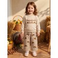 thumbnail image 4 of RUINIXCW Toddler Baby Boy Thanksgiving Outfit Fall Winter Clothes Homemade Rolls Letter Croissant Embroidered Long Sleeve Crewneck Sweatshirt and Plaid Pants Set, 4 of 9