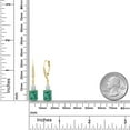 thumbnail image 2 of Gem Stone King 18K Yellow Gold Plated Silver Green Malachite White Moissanite and White Topaz Dangle Earrings for Women (7.68 Cttw, Gemstone Birthstone, Emerald Cut 9X7MM), 2 of 4