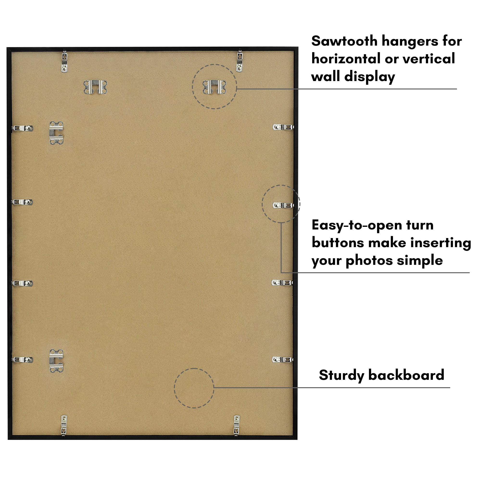 Americanflat 22x30 Picture Frame with Polished Plexiglass Streamline Collection Thin Border Wall - Black