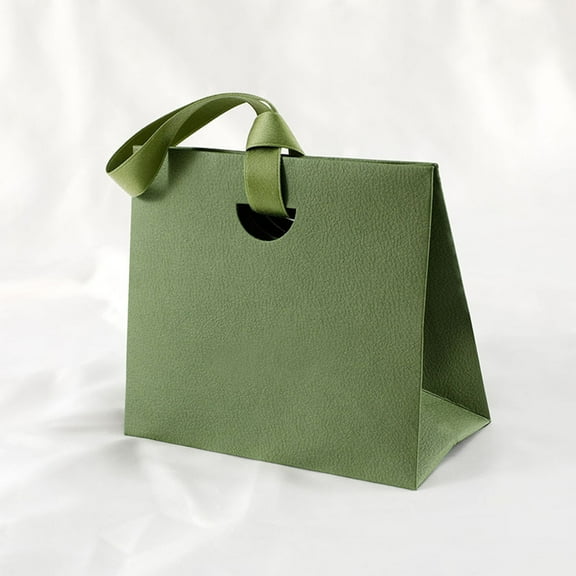 dgysar Paper Gift Bag with Handles, Jewelry Tote Bag, 6x5.7x3 Inches, Eco-Friendly Dark Green 1 PCS