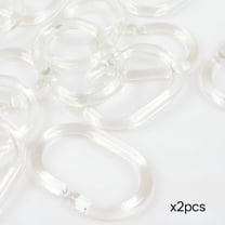 LAMIRO Shower Curtain Rings Clear Set of 24 Silicone Rubber