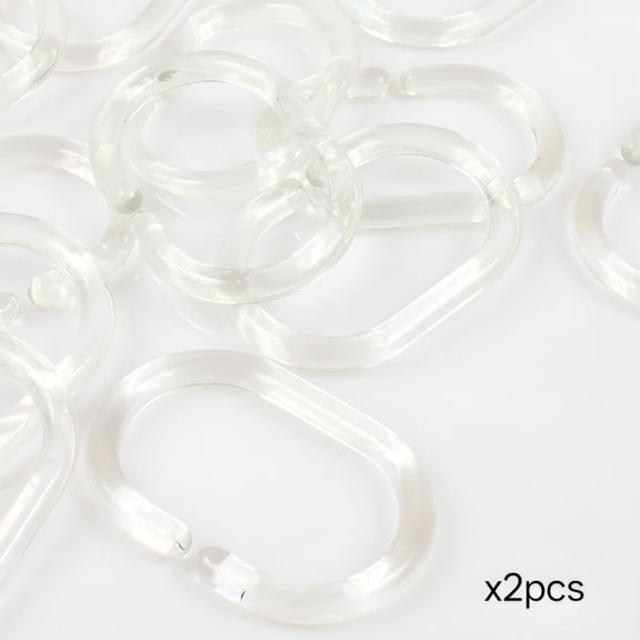 LAMIRO Shower Curtain Rings Clear Set of 24 Silicone Rubber