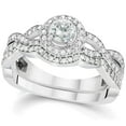 thumbnail image 2 of Pompeii 1 1/10ct Curve Engagement Ring & Matching Wedding Band 14K White Gold (G/H,I1-I2), 2 of 4