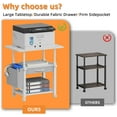 thumbnail image 4 of Large 22"x15" Printer Stand, 3-Tier Height Adjustable with Storage Drawer & Side Bag, Rolling Cart for Heat Press/Laser/3D Printer (White), 4 of 15