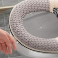 thumbnail image 4 of YgkuHd Toilet Seat Covers for Bathroom, Zipper Model Toilet Seat Household Embroidery Sitting Washer Toilet Seat Cover Cute Washer Universal Toilet Seat Washable D Shapetoilet Seat Cushion (Gray), 4 of 6