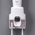 thumbnail image 2 of Soporte automático para cepillo de dientes, dispensador automático de pasta de dientes con soporte para cepillo de dientes, montado en la pared, para baño, adultos y niños, color blanco, 2 of 2