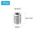 thumbnail image 2 of Unique Bargains Adaptateurs de Filetage Manchon Réducteur Écrou 20 Pcs M5x0.8 Mâle à M2.5x0.45 Femelle Réparation Insert Écrou 6mm, 2 of 7