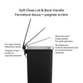 thumbnail image 4 of Better Homes & Gardens Kitchen Trash Can, 40l Plastic Slim Step Garbage Bin with Soft Close Lid, Black, 4 of 16