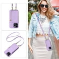 thumbnail image 6 of ELEHOLD Zipper Wallet Case for iPhone 7 / 8 / SE 2022 & 2020,Premium Leather with Organ Card Holders Zipper Purse Stand Function Detachable Long & Short Strap Crossbody Luxury Case,Purple, 6 of 8