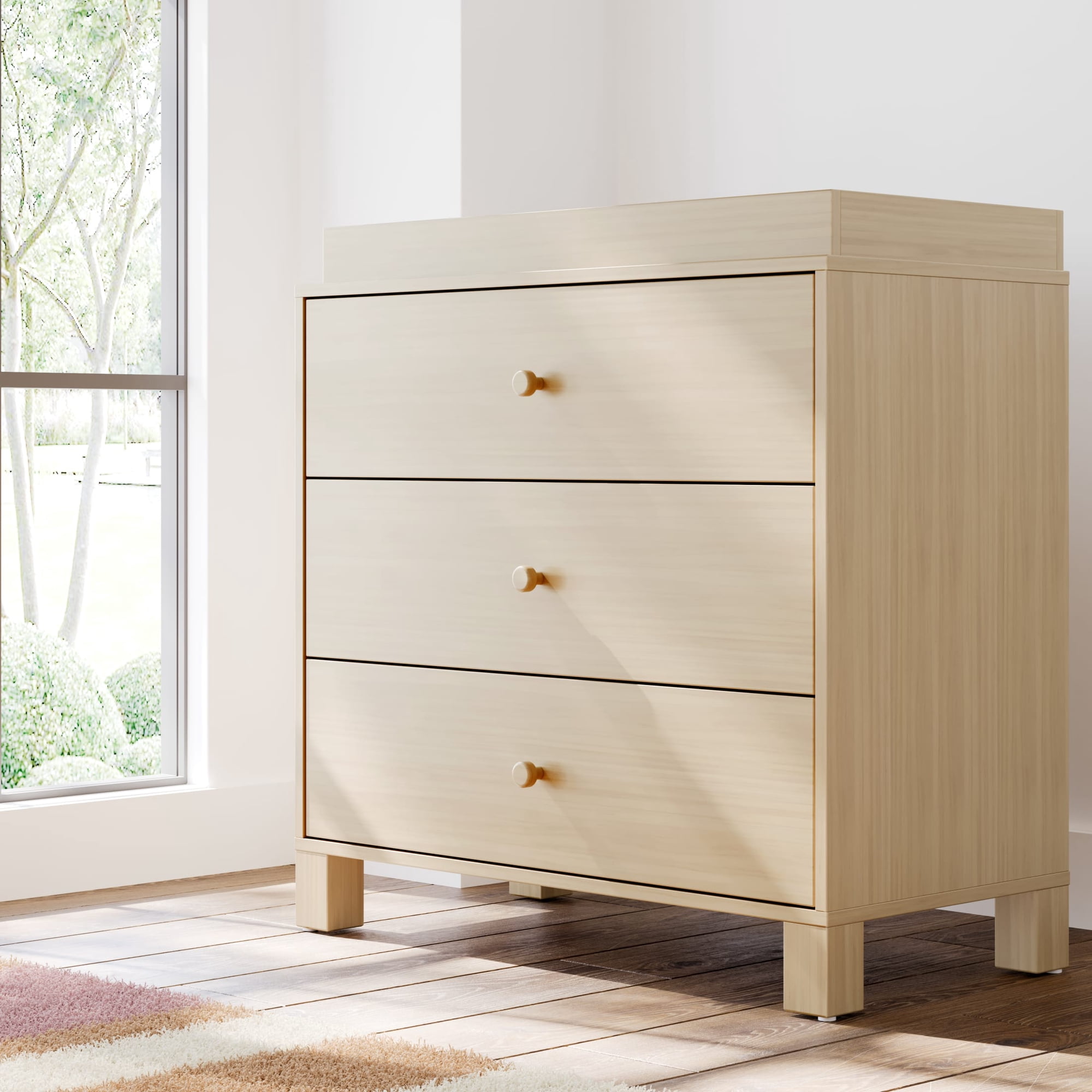 Storkcraft California 3 Drawer Chest with Infant Changing Topper, Driftwood