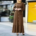 thumbnail image 2 of HJYCHN Elegant Women Long Sleeve Pullover Abaya Dress for Daily Prayer Wear and Fashion Long Dress Coffee S, 2 of 7