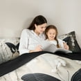thumbnail image 4 of jejeloiu Chic Butterflies Bedding Comforter Set,White Flower Floral Twin Comforter Sets,Gray Black Bedding Set For Kids,Luxury Bedroom Decor Reversible,2pcs, 4 of 7