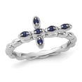 thumbnail image 1 of 1/10 Carat (ctw) Lab-Created Sapphire Cross Ring in Sterling Silver, 1 of 5