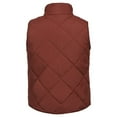thumbnail image 4 of Women's Stand Collar Warm Padded Zip Closure Side Pockets Gilet Quilted Puffer Vest, 4 of 8
