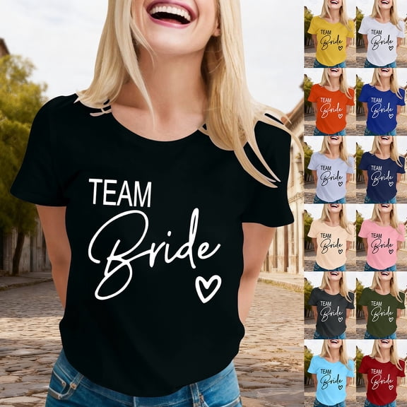 CAIXIA Bride T-Shirt Team Bride Shirts Bachelorette Party Shirts Bridal Party T-Shirt Bridesmaid Proposal Gift